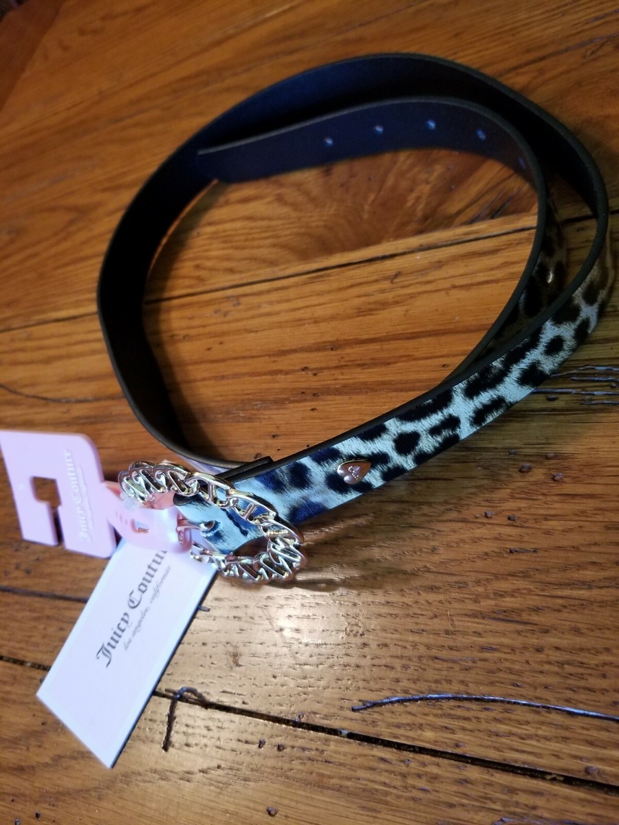 NWT Womens Juicy Couture Black Brown Leopard Gold Buckle  display picture 2