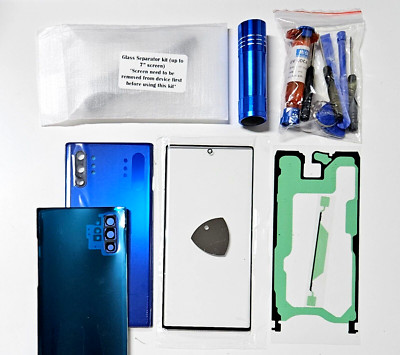 Screen Repair Fit Galaxy Note 10+ Plus Front Back Glass Cover Replacement Blue