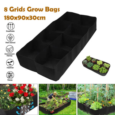 8Gitter Pflanzsäcke Pflanztasche Grow Plant Bags Pflanzbehälter Felt Pflanzsäcke