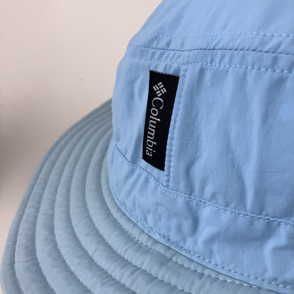 Columbia Light blue nylon large brim sun hat Soft black Underbrim Upf 30+ EUC Columbia Light blue nylon large brim sun hat black under  main image 2