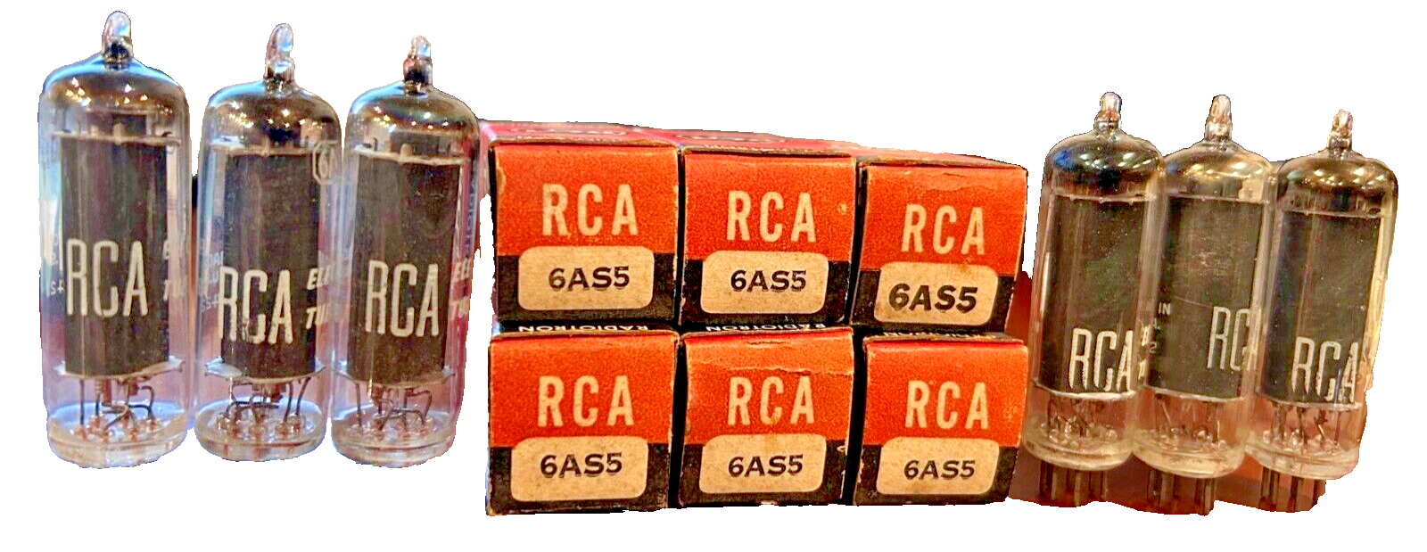 1 Lof of 6 pieces RCA 6AS5 Vacuum Tubes - NOS/NIB - Tested GOOD on Hickok 539B