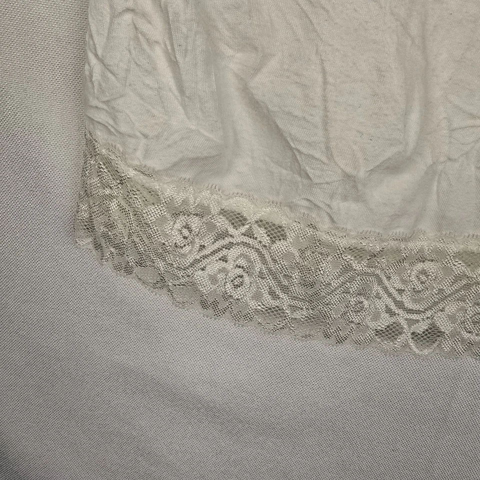 Винтажный DKNY женщин Camisole Майка маленький белый гофрированный фея Y2K кружевной отделки - Изображение 4 из 4