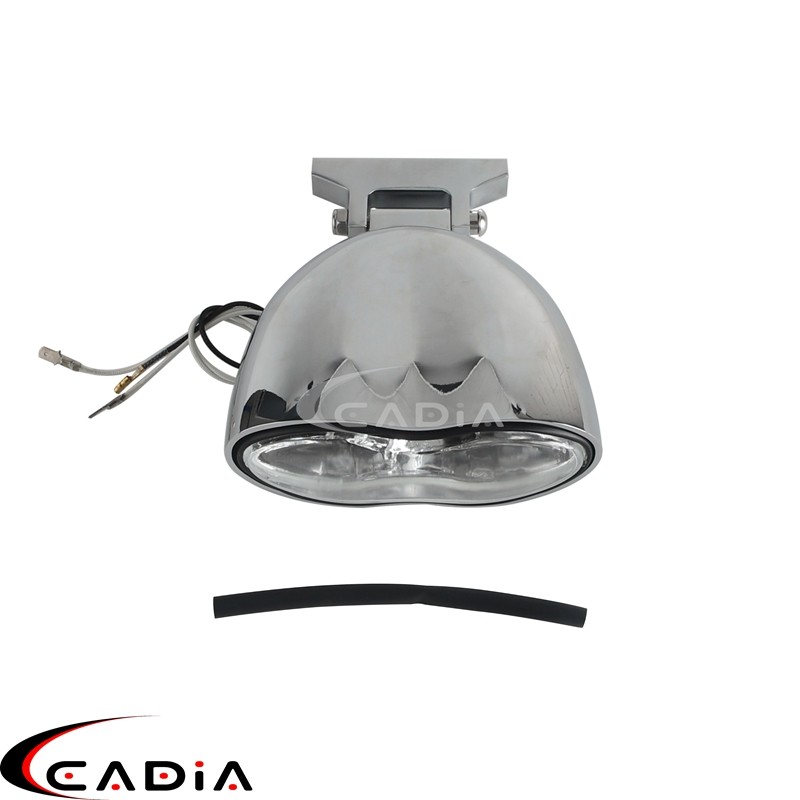 Chrome Dual Wave Headlight Headlamp For Harley Chopper Bobber Cafe Racer Custom