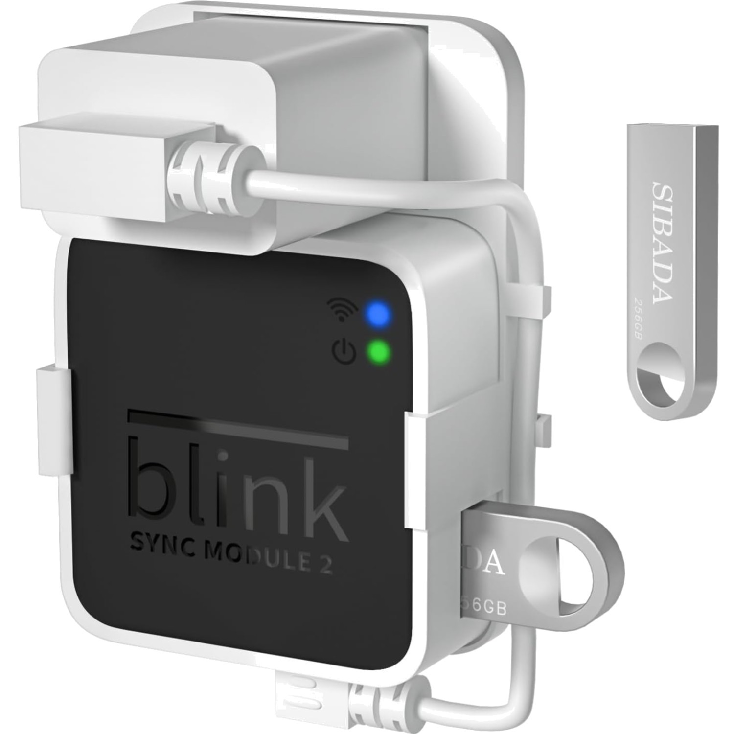 256GB USB Flash Drive, Outlet Wall Mount Holder for Blink Sy
