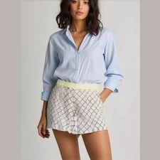 Slazenger Shorts Woman's 8 Golf  Hydro-Dri White Black Yellow Diamond Preppy