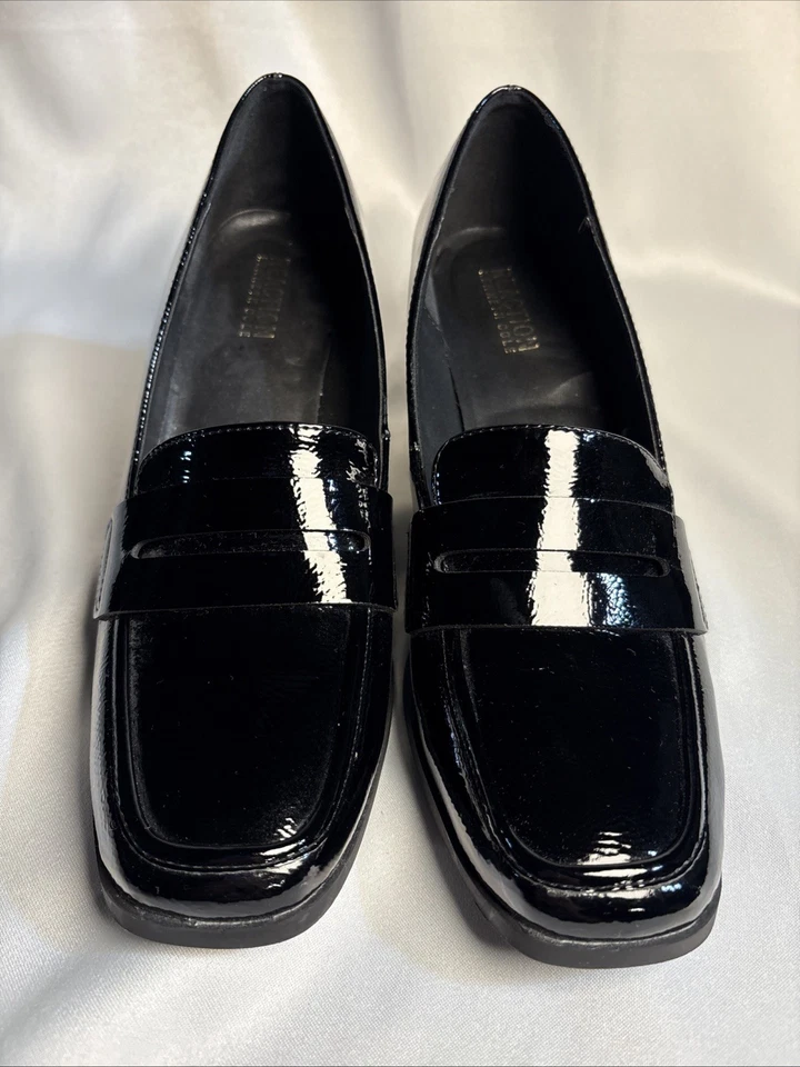 COMO NUEVO Kenneth Cole Reaction Elsa Mujer 9.5/40.5M Negro Tacón Bloque Bomba Foto 2 de 4