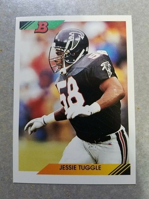 Jessie Tuggle Atlanta Falcons 1992 Bowman #401 White Border ERROR RARE ODD