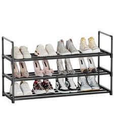 Shoe Rack, 3-Tier Shoe Organizer, Sturdy Shoe Storage Shelf, Perfect for Fron...