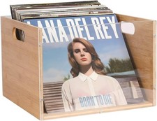 Record Album Storage Crate Bamboo  Acrylic Vinyl Record Crate Multifunction...