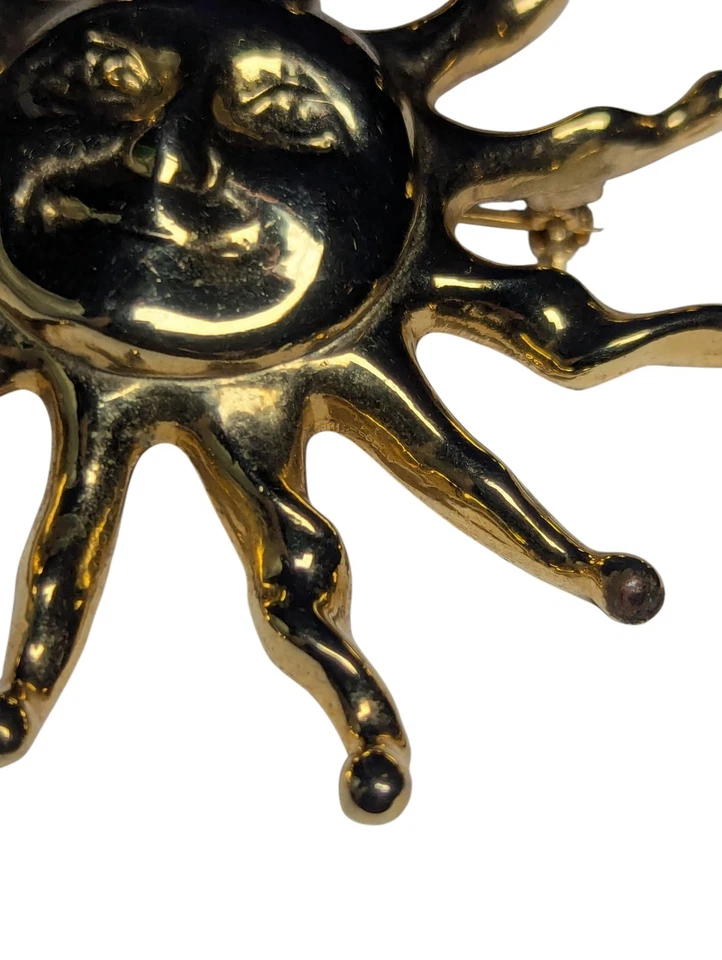 AL8 - Broche prendedor sol celeste tono dorado Anne Klein sin firmar Foto 3 de 4