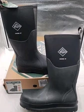 MUCK Boot Company NEW Men's Chore Classic Steel Toe Black Boots Sz 10M (#J3-B6)