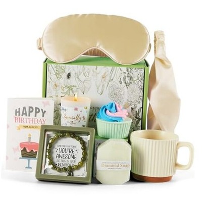 Mug Gift Birthday Gifts Set for Women, Spa Baskets Gift Box Unique Off-White