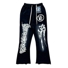 Sweatpants Men Women Cotton Black Hell Studios Streetwear Y2K Winter Pants