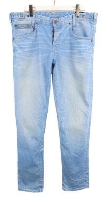 PME Legend Skyhawk Jeans Herren W38 L34 Blau Light Denim Stretch Button Fly
