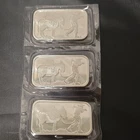 SilverTowne 1 oz .999 Silver Bar Lot of 3 3 oz Total 0.999 Fine