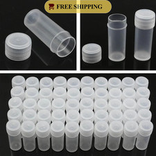 50pcs 5ml Plastic Sample Vials with Screw Caps