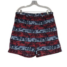 COLUMBIA -MENS XL X 8 - RED/BLUE FLORAL 100 NYLON SWIM TRUNKS