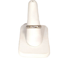 14K White Gold Diamond Wedding Band, Size 8