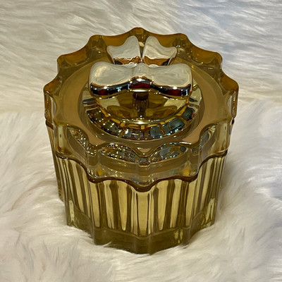 Enchanté RARE Luxe D'Rouge Soy Blend Candle Gold Glass saffron, cedar, jasmine