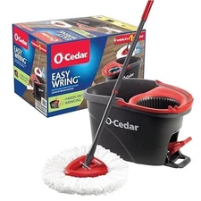 Hands-Free Wringing: O-Cedar EasyWring Spin Mop & Bucket Kit.