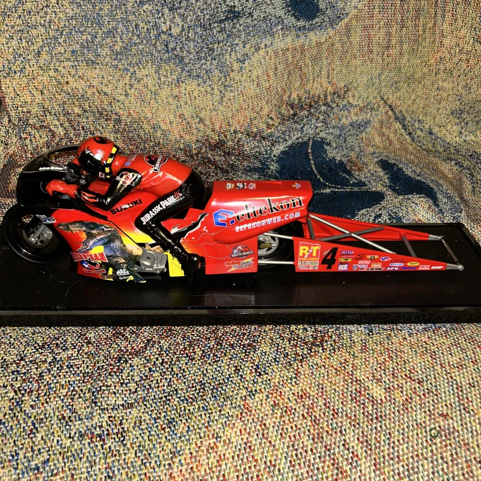 Rare! 1:9 Action Antron Brown Mac Tools 2001 Pro Stock Bike - Image 3 of 4
