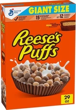 (Free Duty Tax) REESE’S PUFFS Chocolatey Peanut Butter Cereal, Kid Breakfast
