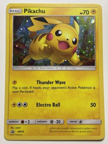 GALAXY HOLO Pikachu SM76 Pokemon Black Star Promo Holographic Foil Rare - LP