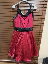 Jazz/Tap Dance Costume. Adult XL. Red with Black. Satin.