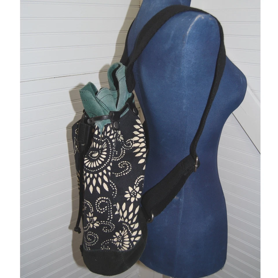 Lucky Brand на шнурке рюкзак сумочка холст кожи замши ведро сумка с короткими ручками - Изображение 2 из 4