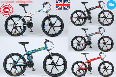 24'' & 26 Zoll Faltrad, 21 Gang Mountainbike Erwachsenenfahrrad Doppelfederung