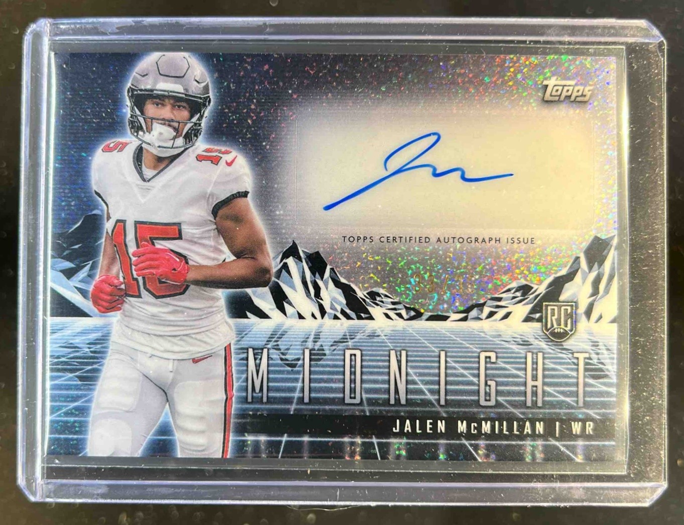 Jalen McMillan Topps Midnight Rookie Horizon Signatures #RHSJM Moon Beam