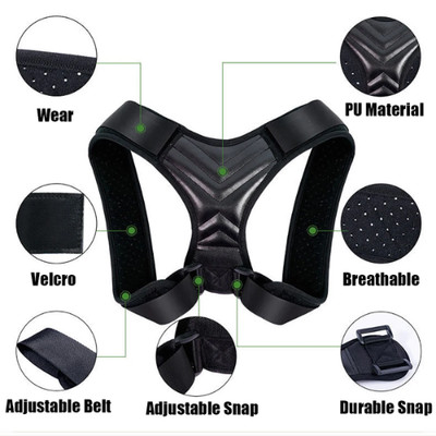 Adjustable Back Posture Corrector & Neck Support Brace   Shoulder Alignment Belt