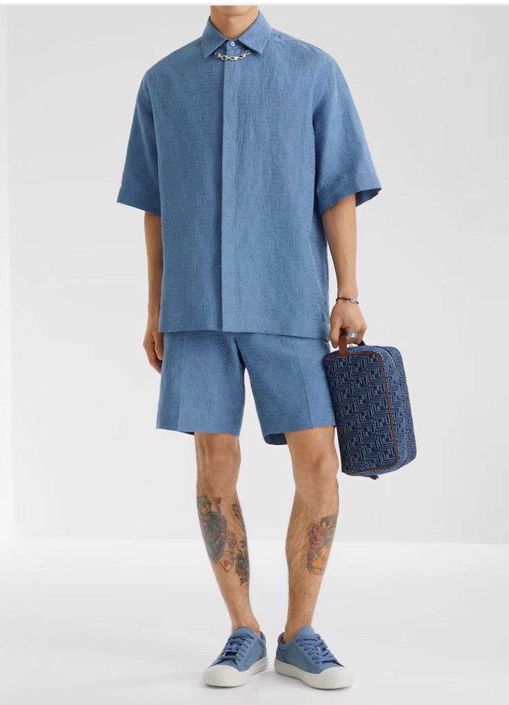 Fendi Men's Domino FF-Denim Low Top Sneakers US 12/EU 45 thumbnail 2