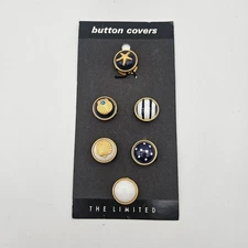 Vintage 80s The Limited Button Covers Shells Nautical Beach NEW on Card