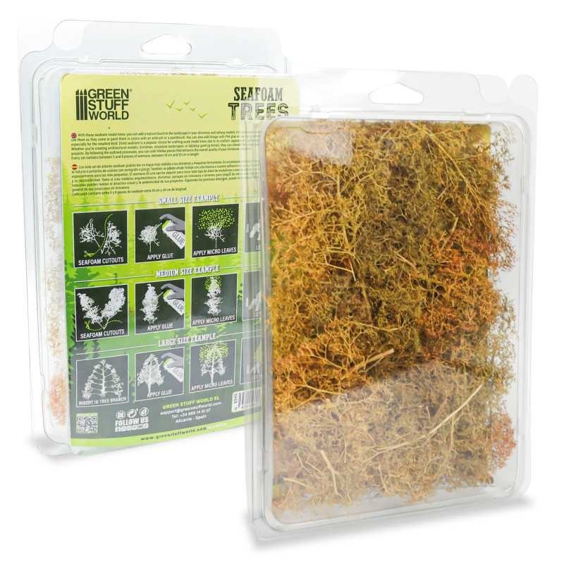 Green Stuff World Seafoam Trees Mix – Natural Model Scenery Bushes & Diorama Fol