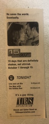 Live And Let Die Roger Moore James Bond 007 Movie Vintage Print Ad Tpa32