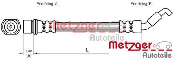 Metzger 4110033 Bremsschlauch Hinterachse Hinten FüR Toyota-image