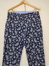 Talbots Womens 12P Blue Paisley the Weekend Chino Stretch Coastal Comfort Slacks
