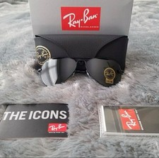 New Ray-Ban Aviator Pilot RB3025 Black Sunglasses 58mm