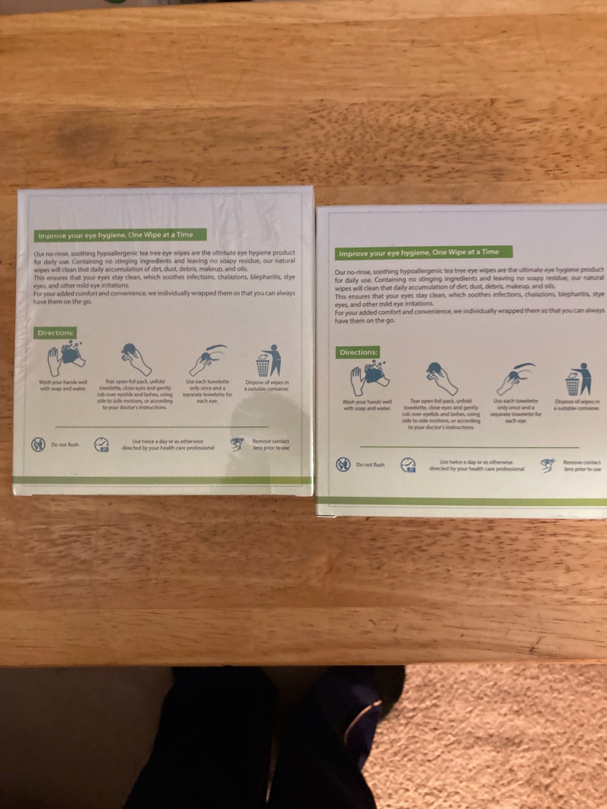 NOVEHA TEA TREE EYELID CLEANSING WIPES, 60 WIPES + 53 IN OTHER BOX PRE-OWNED