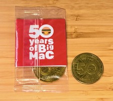 McDonald s 50 Years Of Big Mac Lot of 2 Coins 1998-2008 1 Mint Sealed 1 Open