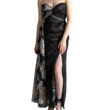 Jovani Silk Strapless Crystal Embellished Evening Gown, 12 (fits 8-10)