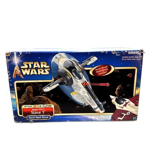 Vintage Star Wars Attack of The Clones Jango Fett Slave 1 Ship 2002 Boba Fett