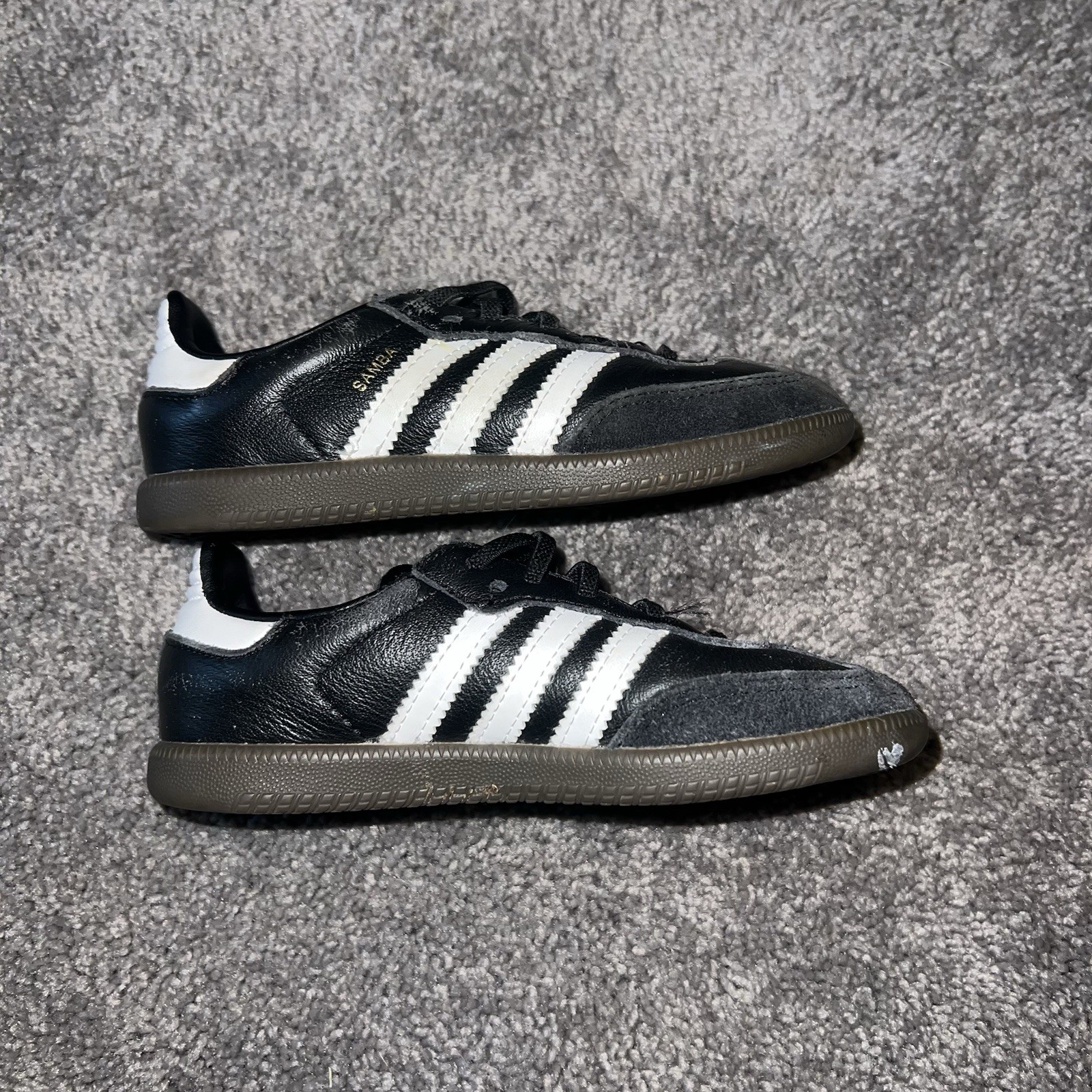 SAOLA Adidas Samba OG scarpa da ginnastica bambino 10k core nero bianco suola in gomma a righe