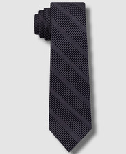 Dkny Men's Black Sky Line Silk Slim Neck-Tie Size 60 x 2.75