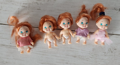 1990 TYCO Quints Reddish Auburn Hair Tots Babies #1-5