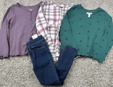 Girls Clothing Lot Size 5 Cat & Jack - H&M - Jumping Beans - Shirts Jeggings