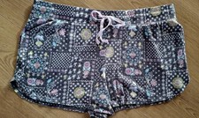 Secret Treasures Gray Floral High Rise Pull On Soft Sleep Shorts Size XL 16/18 