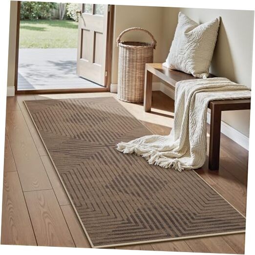 Non-Slip Washable Jute 2x6 Farmhouse Runner Rug for Hallway Kitchen
