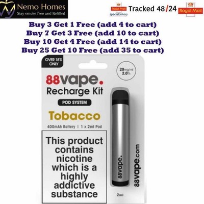 88Vape Recharge Vape Kit and Pods @ 10 for £4.19 | 88 Vape |Opt Charger |88  Vape